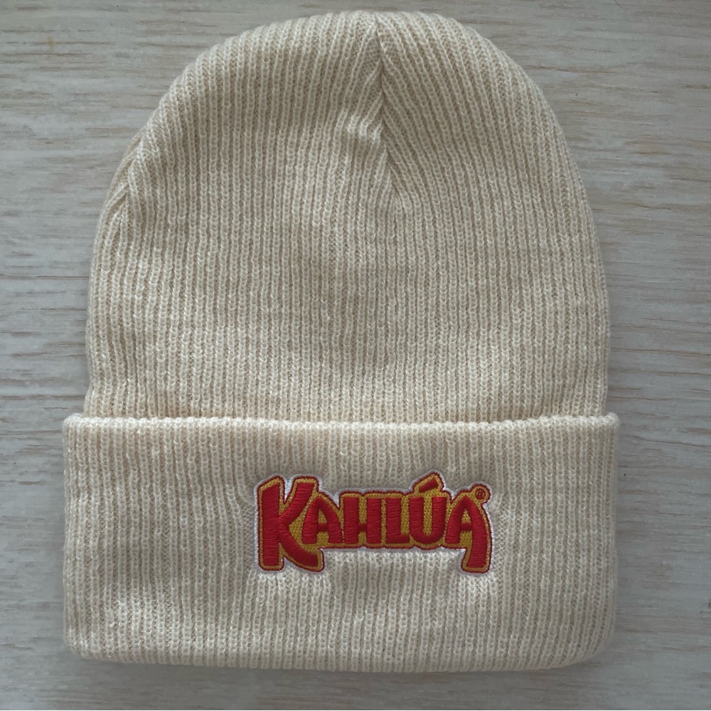 Kahlua branded fold over beanie hat. Unisex
